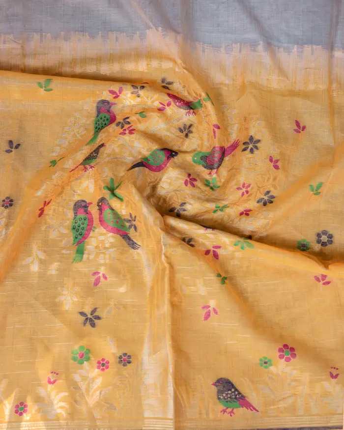 Ynf Soft Cotton KESH166 MUGA COTTON 402 Sarees Wholesale Zari Border Sarees Traditional Sarees Cotton Sarees Manufacturer