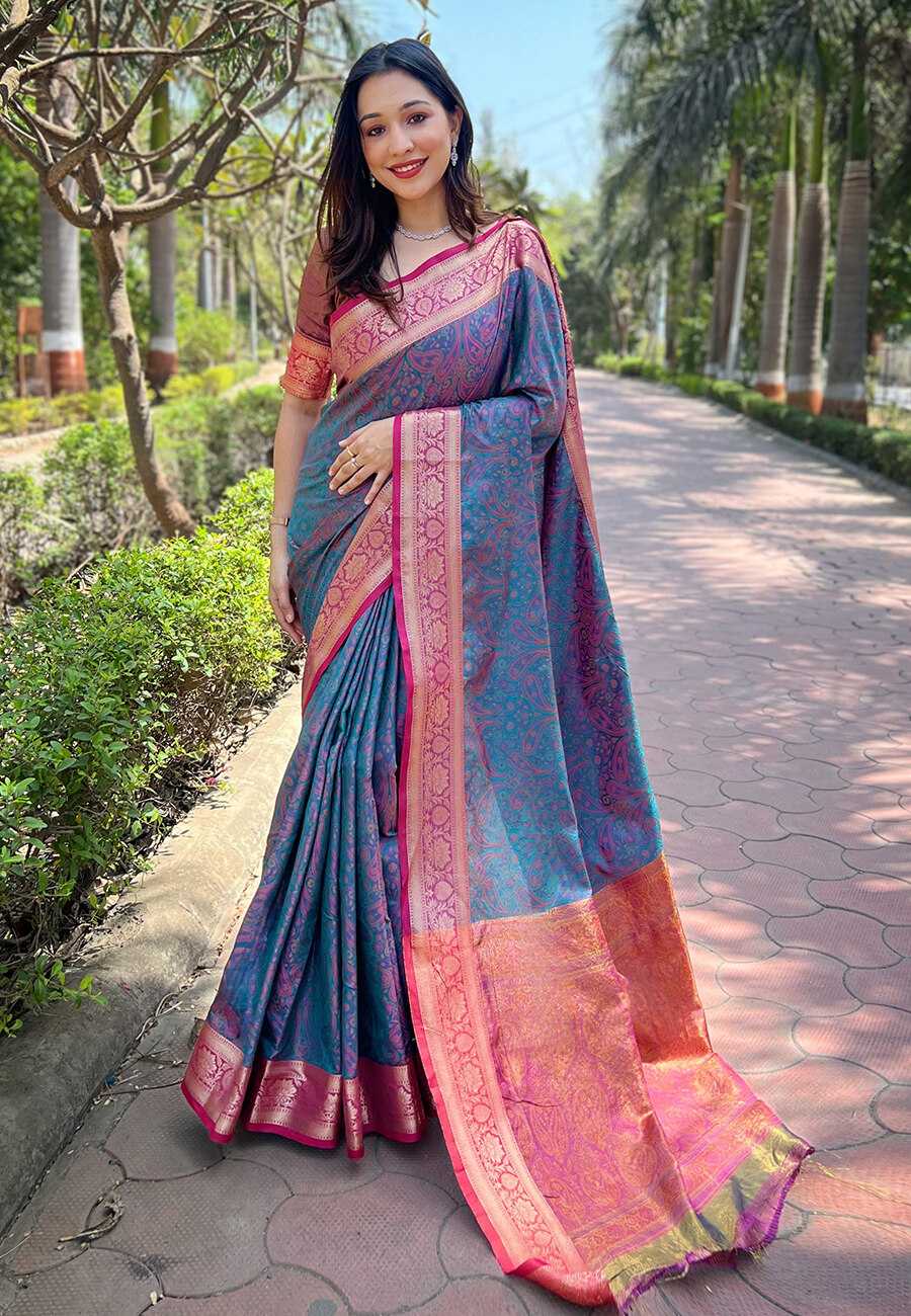 Ynf Soft Kashmiri Silk RIN116 KASHMIRI 2 Sarees Wholesale Fancy Sarees Kashmiri Sarees Zari Sarees Manufacturer