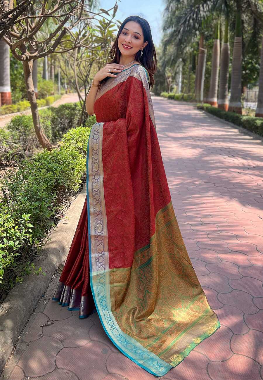 Ynf Soft Kashmiri Silk RIN116 KASHMIRI 2 Sarees Wholesale Fancy Sarees Kashmiri Sarees Zari Sarees Manufacturer