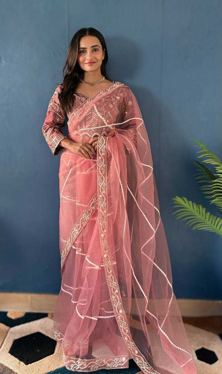 Ynf Soft Net RIN114 5070 Sarees Wholesale Party Wear Sarees Fancy Sarees Sequence Sarees Net Sarees Embroidered Sarees Manufacturer