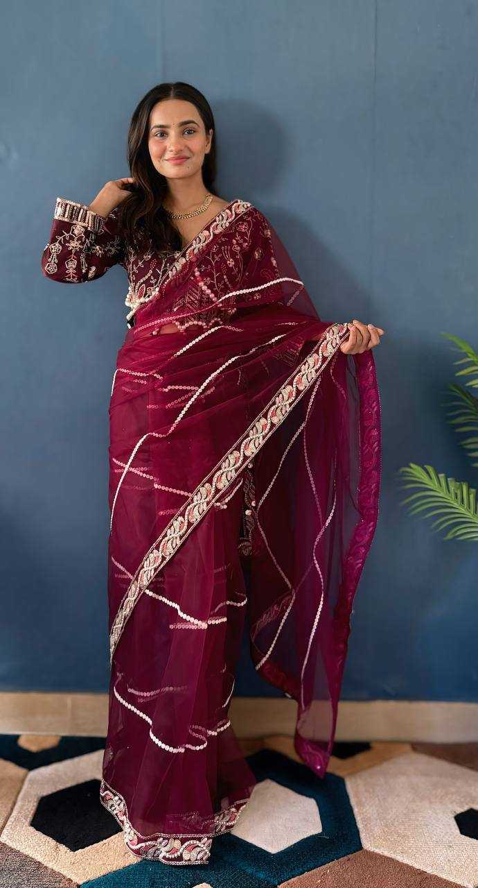 Ynf Soft Net RIN114 5070 Sarees Wholesale Party Wear Sarees Fancy Sarees Sequence Sarees Net Sarees Embroidered Sarees Manufacturer