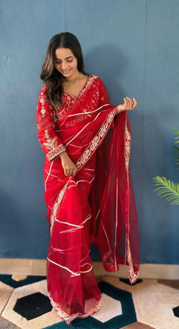 Ynf Soft Net RIN114 5070 Sarees Wholesale Party Wear Sarees Fancy Sarees Sequence Sarees Net Sarees Embroidered Sarees Manufacturer