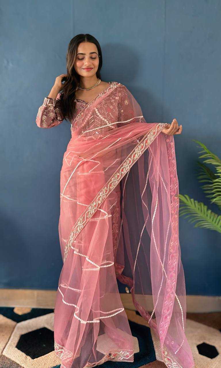 Ynf Soft Net RIN114 5070 Sarees Wholesale Party Wear Sarees Fancy Sarees Sequence Sarees Net Sarees Embroidered Sarees Manufacturer