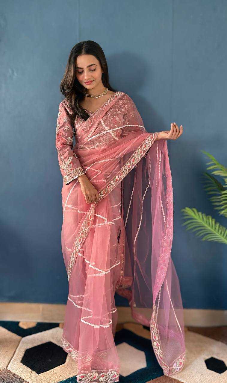 Ynf Soft Net RIN114 5070 Sarees Wholesale Party Wear Sarees Fancy Sarees Sequence Sarees Net Sarees Embroidered Sarees Manufacturer