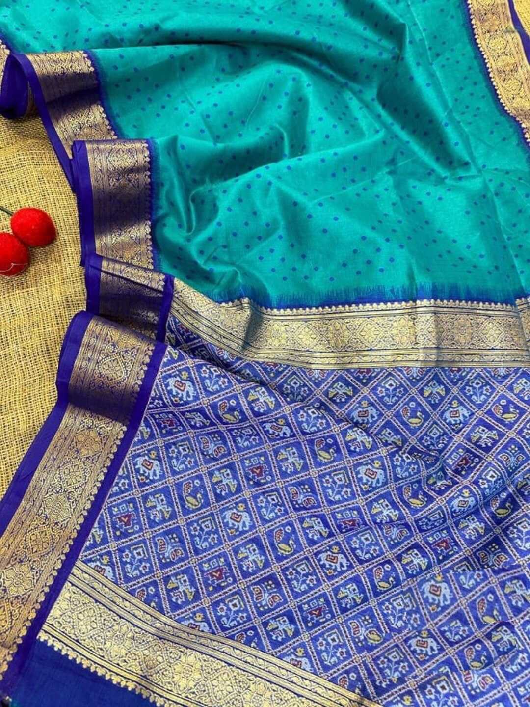 Ynf Soft Silk KESH166 TULSI PATOLA 1 Silk Sarees Wholesale Soft Silk Sarees Patola Sarees Zari Border Silk Sarees Manufacturer