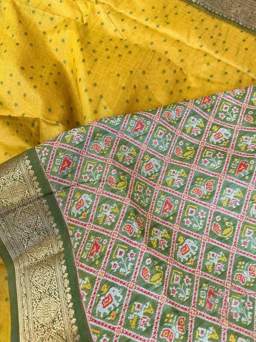 Ynf Soft Silk KESH166 TULSI PATOLA 1 Silk Sarees Wholesale Soft Silk Sarees Patola Sarees Zari Border Silk Sarees Manufacturer