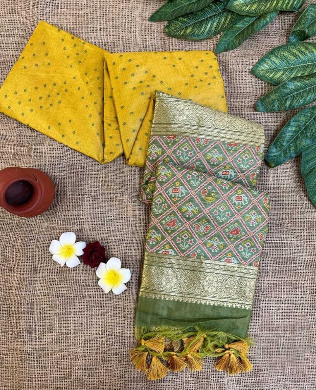 Ynf Soft Silk KESH166 TULSI PATOLA 1 Silk Sarees Wholesale Soft Silk Sarees Patola Sarees Zari Border Silk Sarees Manufacturer