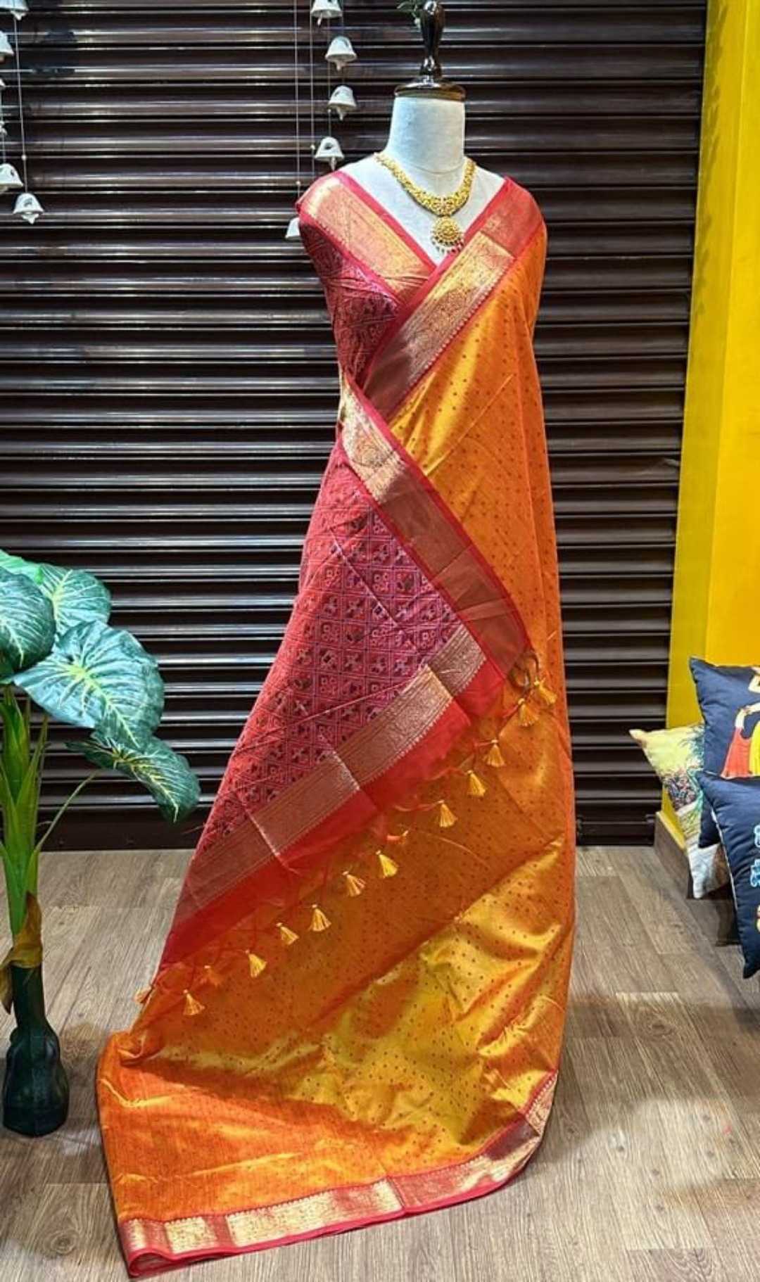 Ynf Soft Silk KESH166 TULSI PATOLA 1 Silk Sarees Wholesale Soft Silk Sarees Patola Sarees Zari Border Silk Sarees Manufacturer