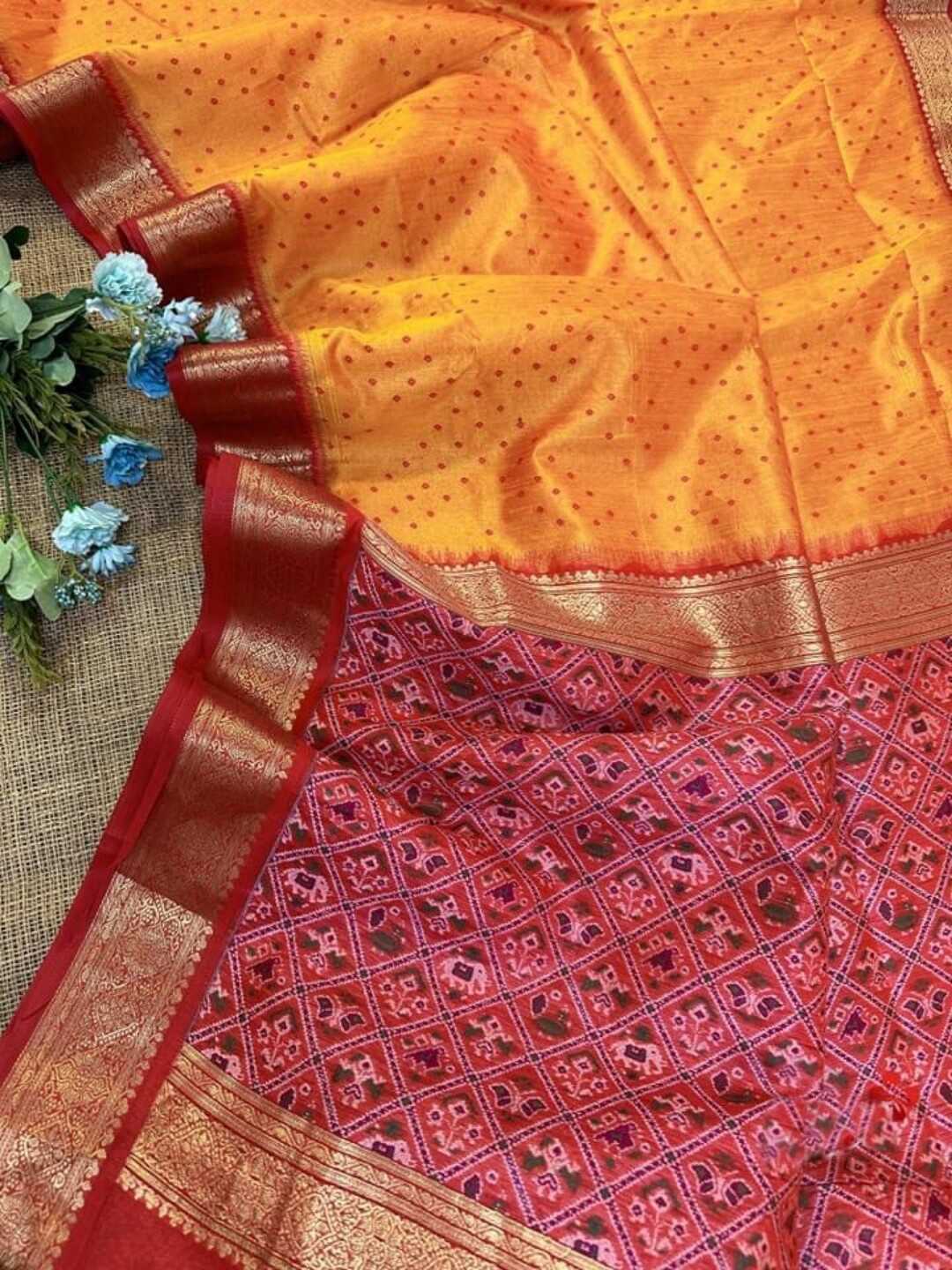 Ynf Soft Silk KESH166 TULSI PATOLA 1 Silk Sarees Wholesale Soft Silk Sarees Patola Sarees Zari Border Silk Sarees Manufacturer