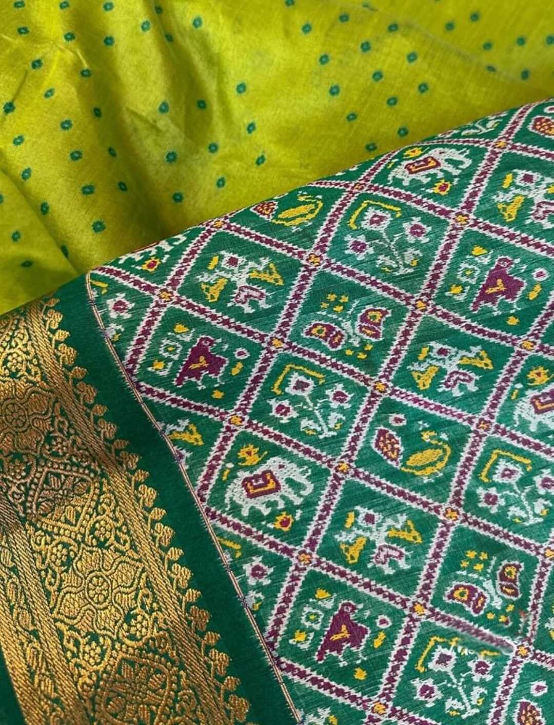 Ynf Soft Silk KESH166 TULSI PATOLA 1 Silk Sarees Wholesale Soft Silk Sarees Patola Sarees Zari Border Silk Sarees Manufacturer