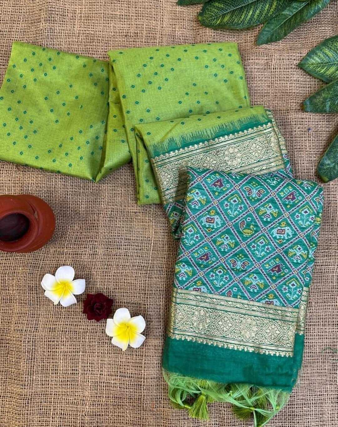 Ynf Soft Silk KESH166 TULSI PATOLA 1 Silk Sarees Wholesale Soft Silk Sarees Patola Sarees Zari Border Silk Sarees Manufacturer