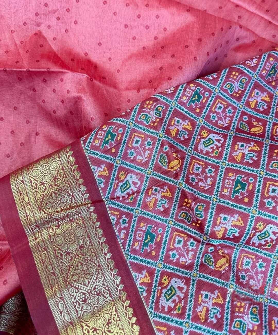 Ynf Soft Silk KESH166 TULSI PATOLA 1 Silk Sarees Wholesale Soft Silk Sarees Patola Sarees Zari Border Silk Sarees Manufacturer