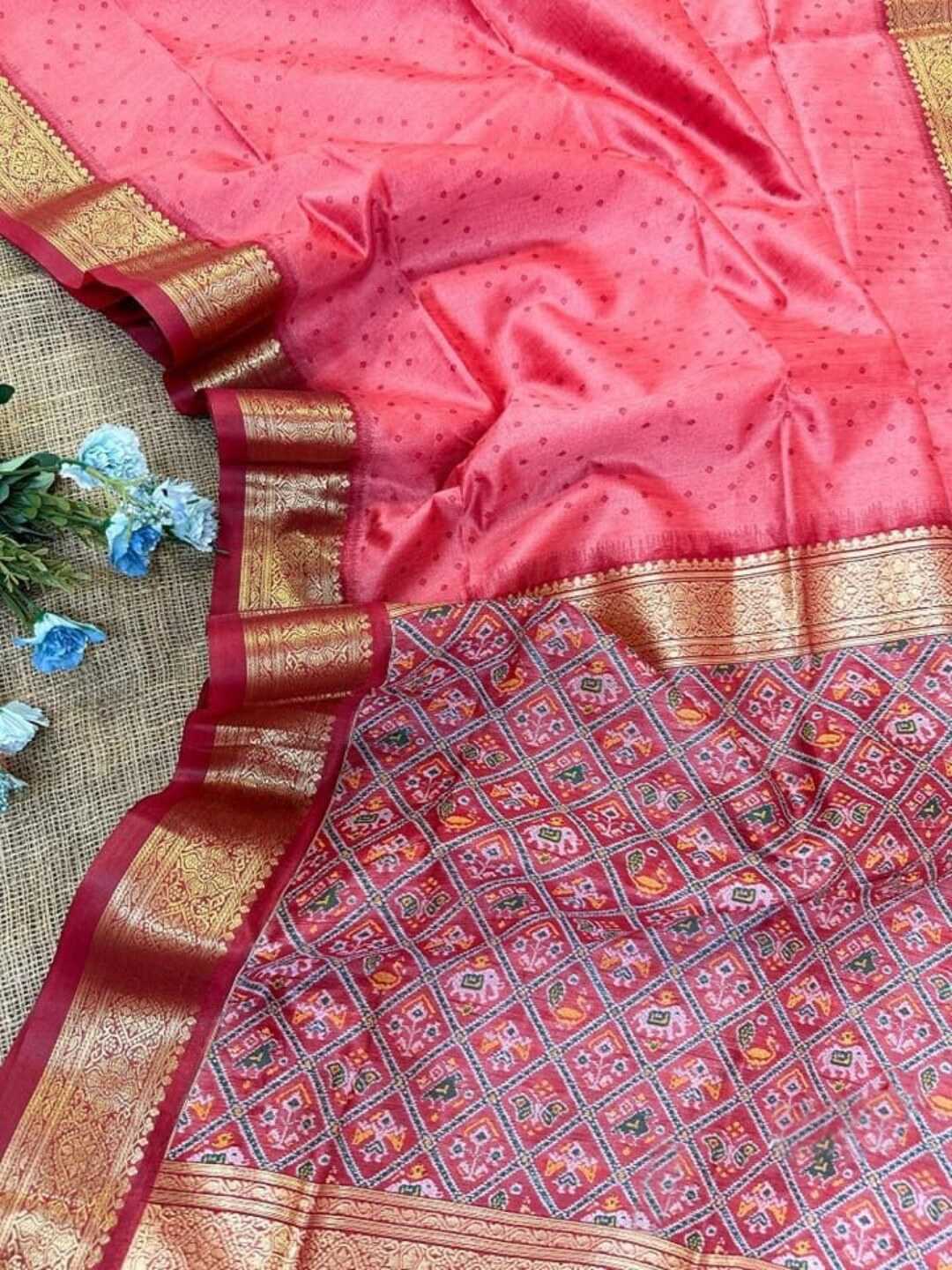 Ynf Soft Silk KESH166 TULSI PATOLA 1 Silk Sarees Wholesale Soft Silk Sarees Patola Sarees Zari Border Silk Sarees Manufacturer