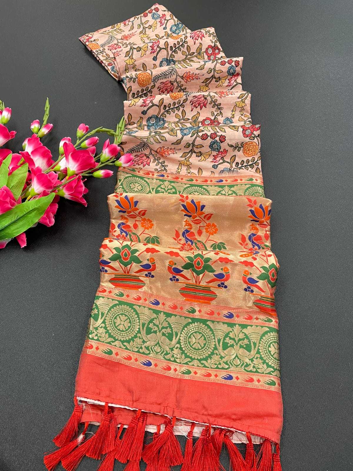 Ynf Soft Silk KESH203 MTW51 Silk Sarees Wholesale Designer Silk Sarees Zari Border Silk Sarees Kalamkari Silk Sarees Manufacturer