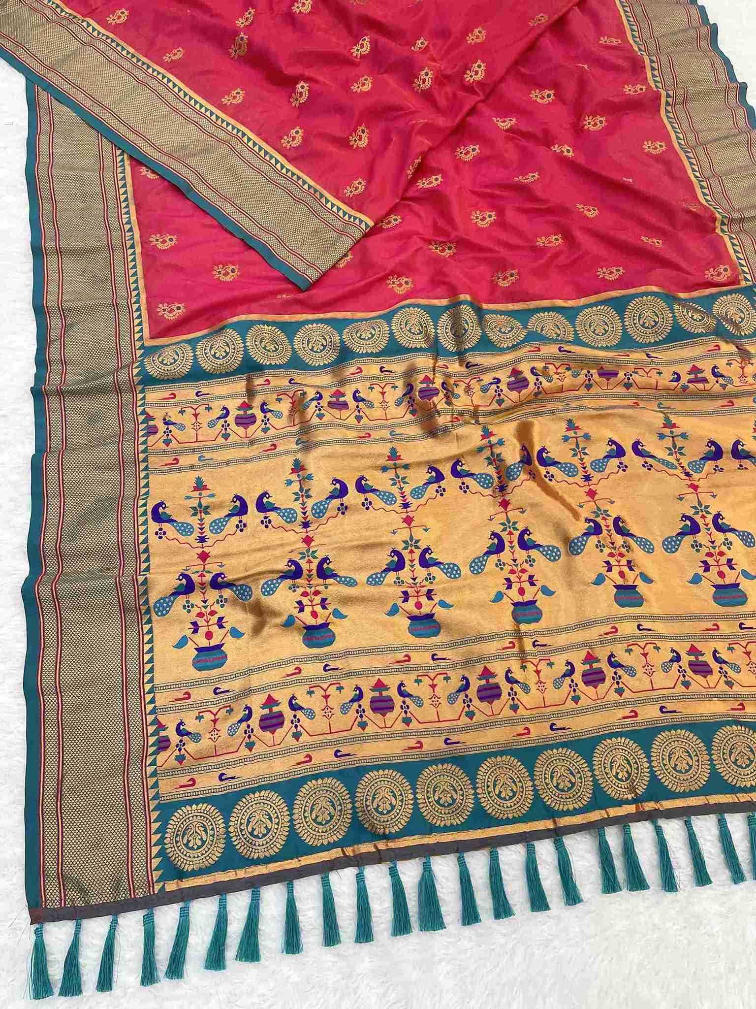 Ynf Soft Silk RIN116 REW30 Silk Sarees Wholesale Paithani Sarees Soft Silk Sarees Silk Sarees With Contrast Pallu Manufacturer