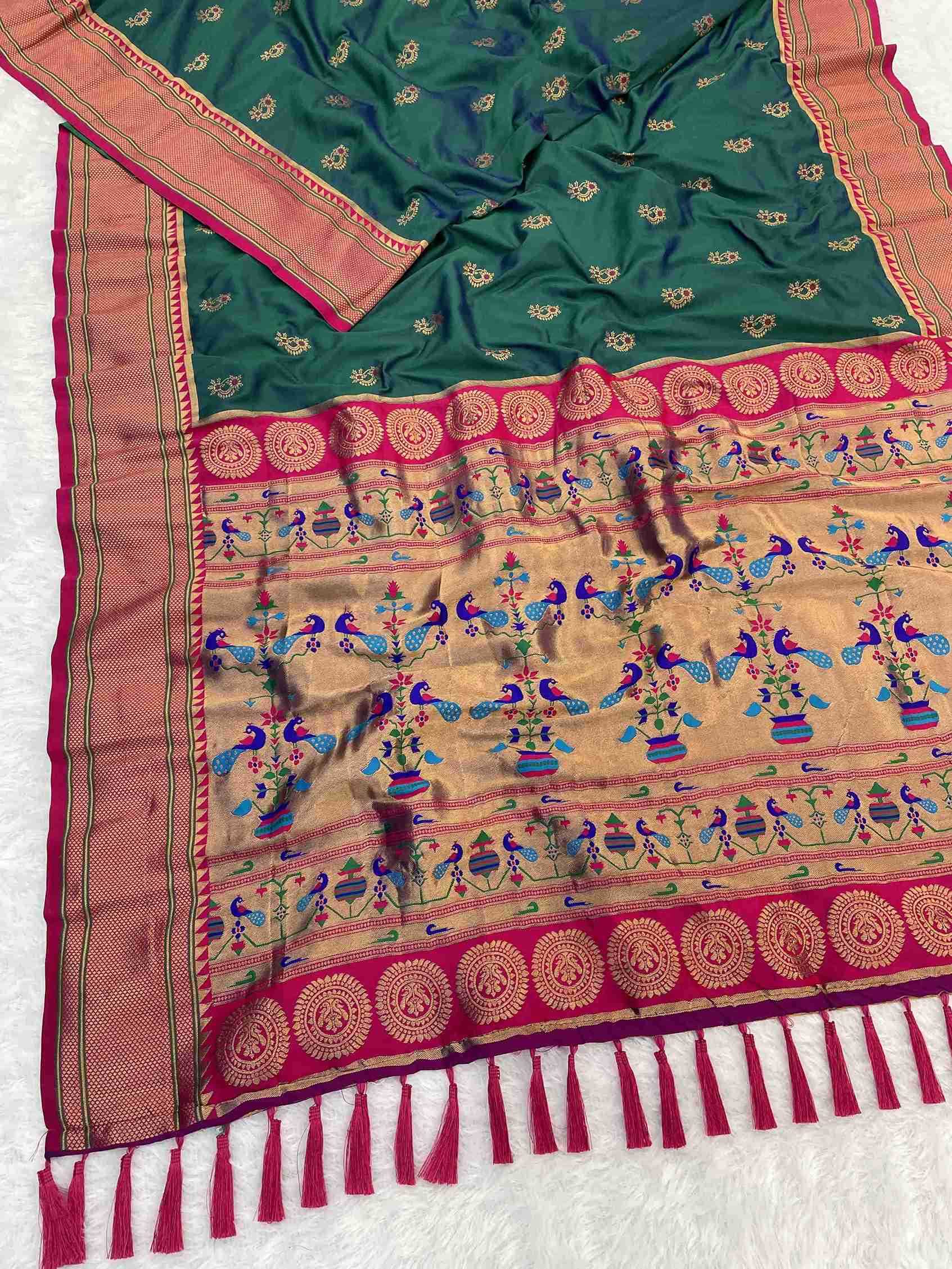 Ynf Soft Silk RIN116 REW30 Silk Sarees Wholesale Paithani Sarees Soft Silk Sarees Silk Sarees With Contrast Pallu Manufacturer