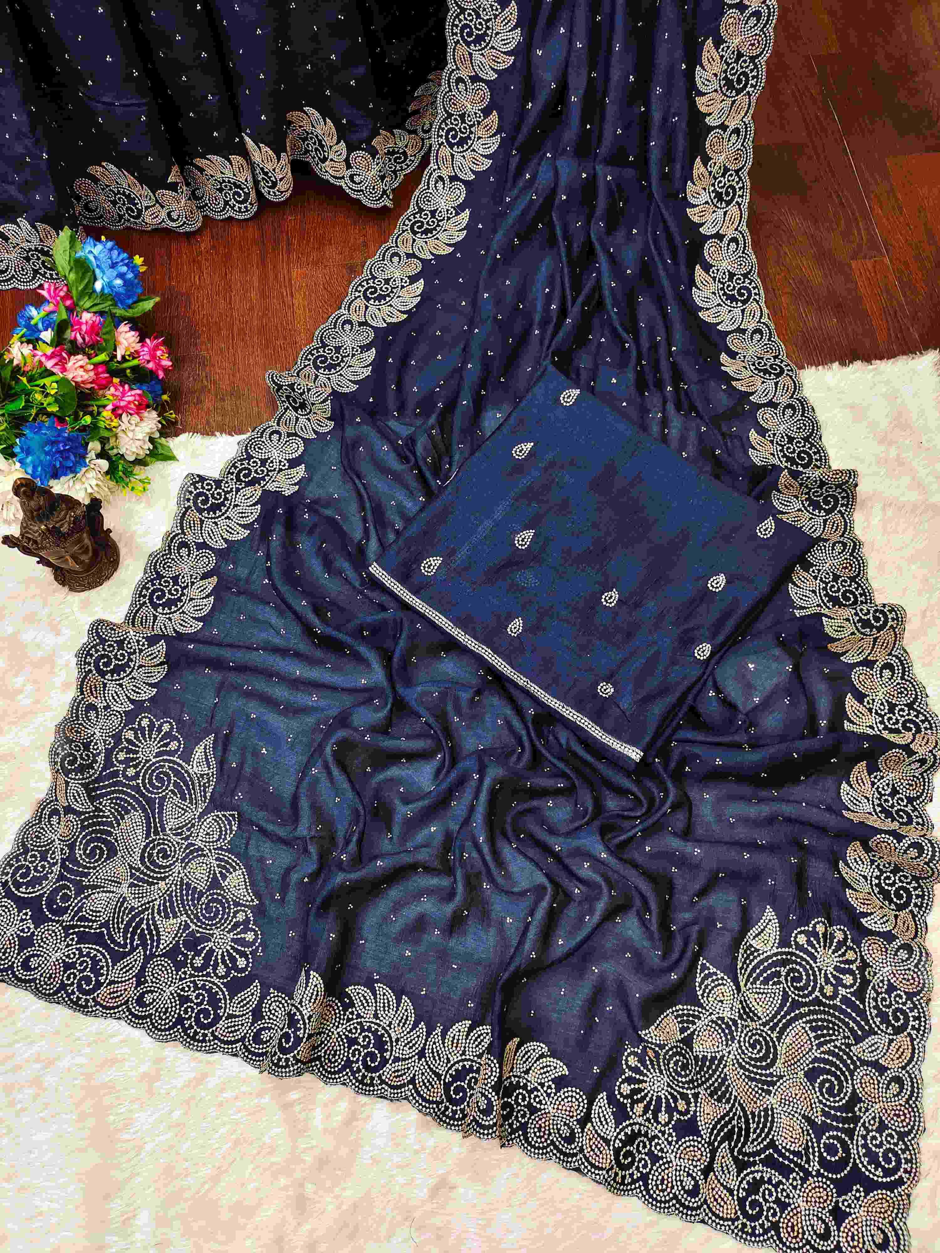 Ynf Soft Silk RIN118 RGK120 Sarees Wholesale Fancy Sarees Ladies Sarees Embroidered Sarees Cutwork Saree Swarovski Sarees Manufacturer