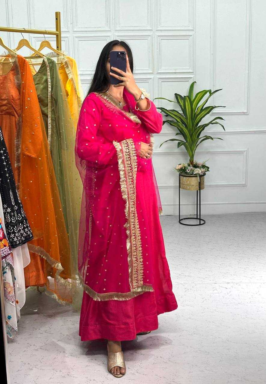 Ynf Soft Vichitra KESH413 1030 Gowns Wholesale Fancy Gowns Embroidery Gowns Full Sleeve Gowns Manufacturer