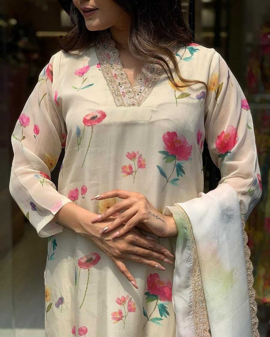 YNF TABBY SILK KESH403 DBI11 SUITS & DRESSES WHOLESALE DESIGNER PRINTED SILK SUITS & DRESSES MANUFACTURER