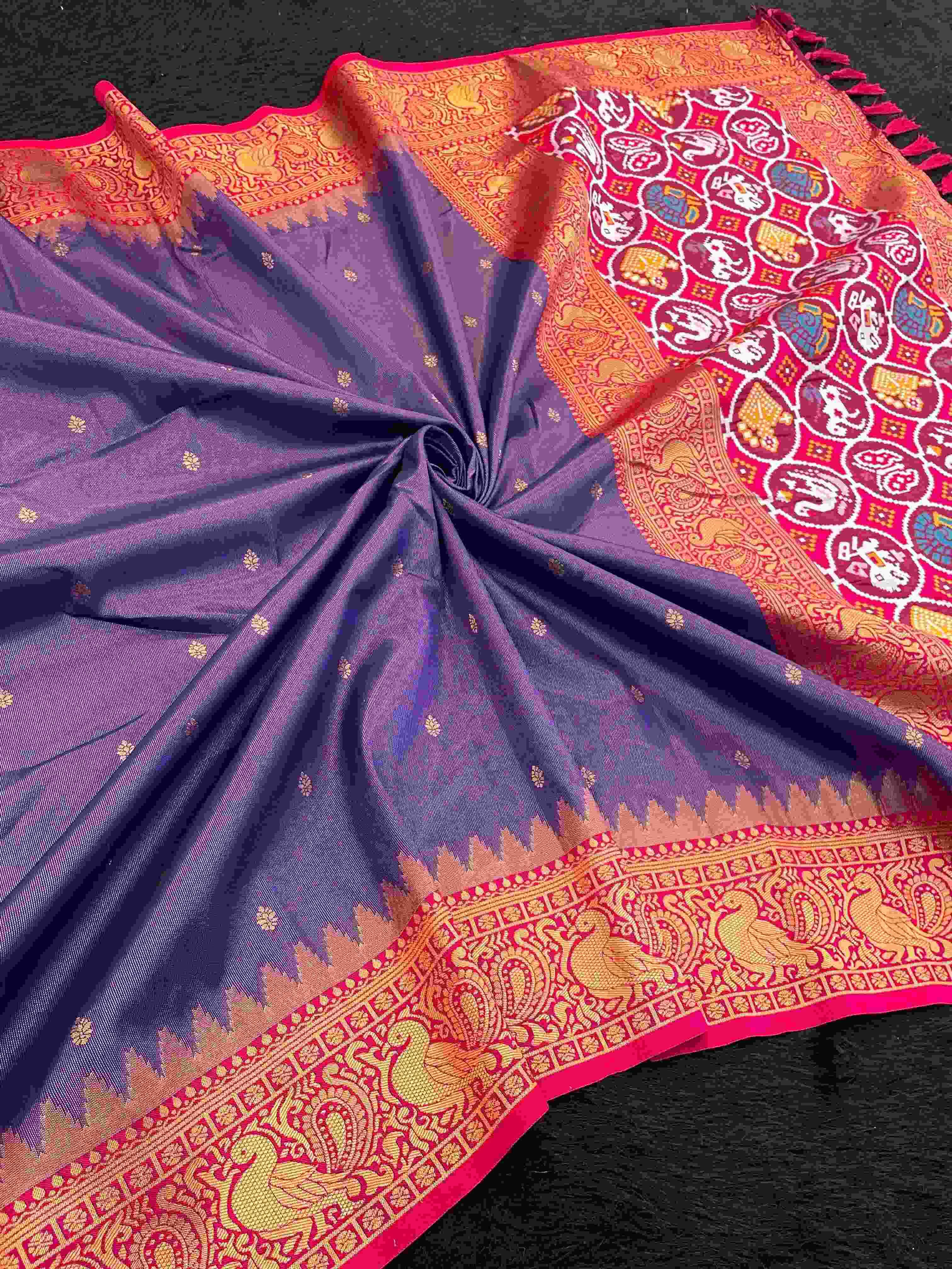 Ynf Tissue RIN116 TISSUE PATOLA Silk Sarees Wholesale Kanjeevaram Sarees Patola Sarees Pure Zari Silk Sarees Fancy Silk Sarees Manufacturer