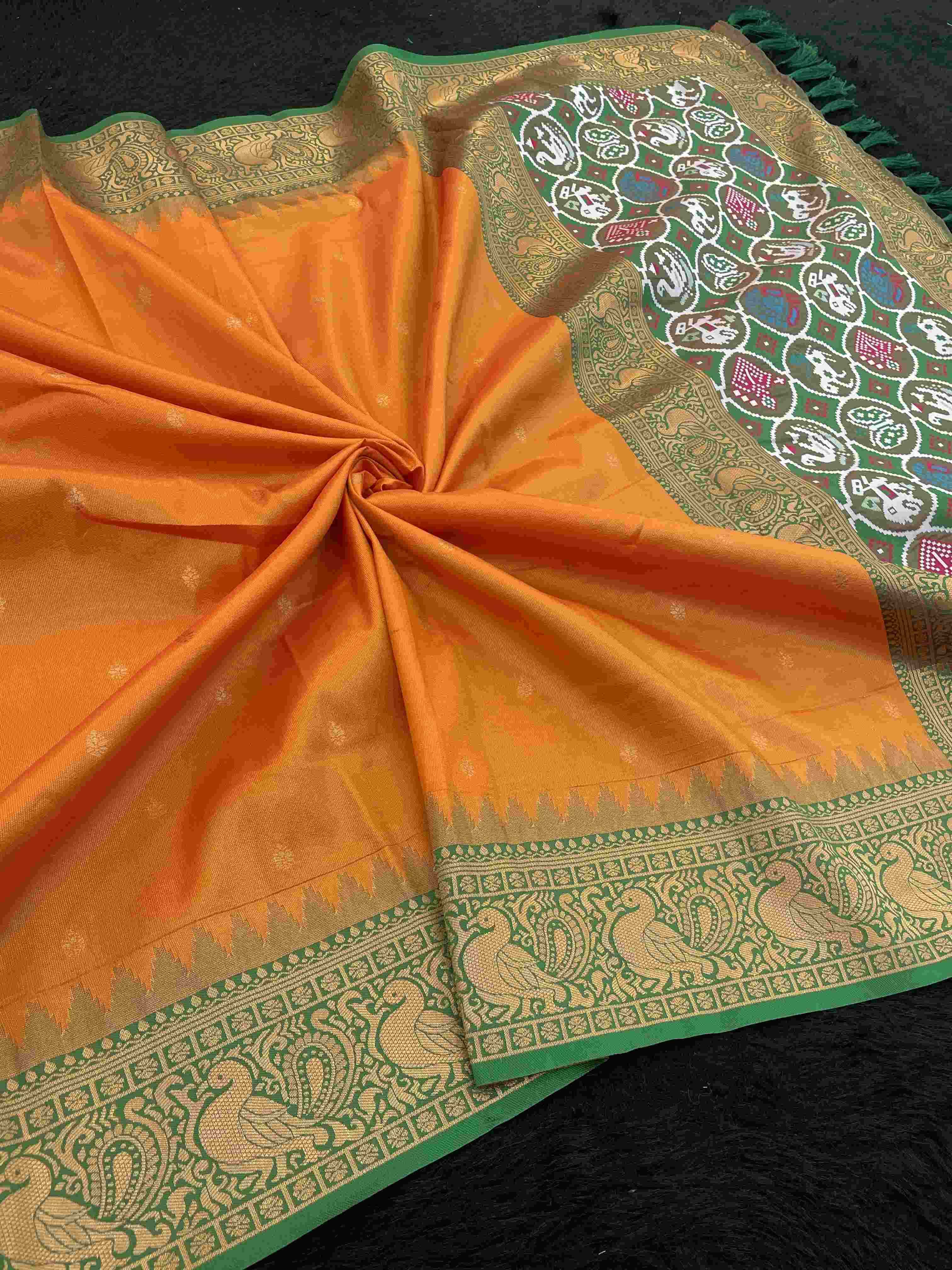 Ynf Tissue RIN116 TISSUE PATOLA Silk Sarees Wholesale Kanjeevaram Sarees Patola Sarees Pure Zari Silk Sarees Fancy Silk Sarees Manufacturer