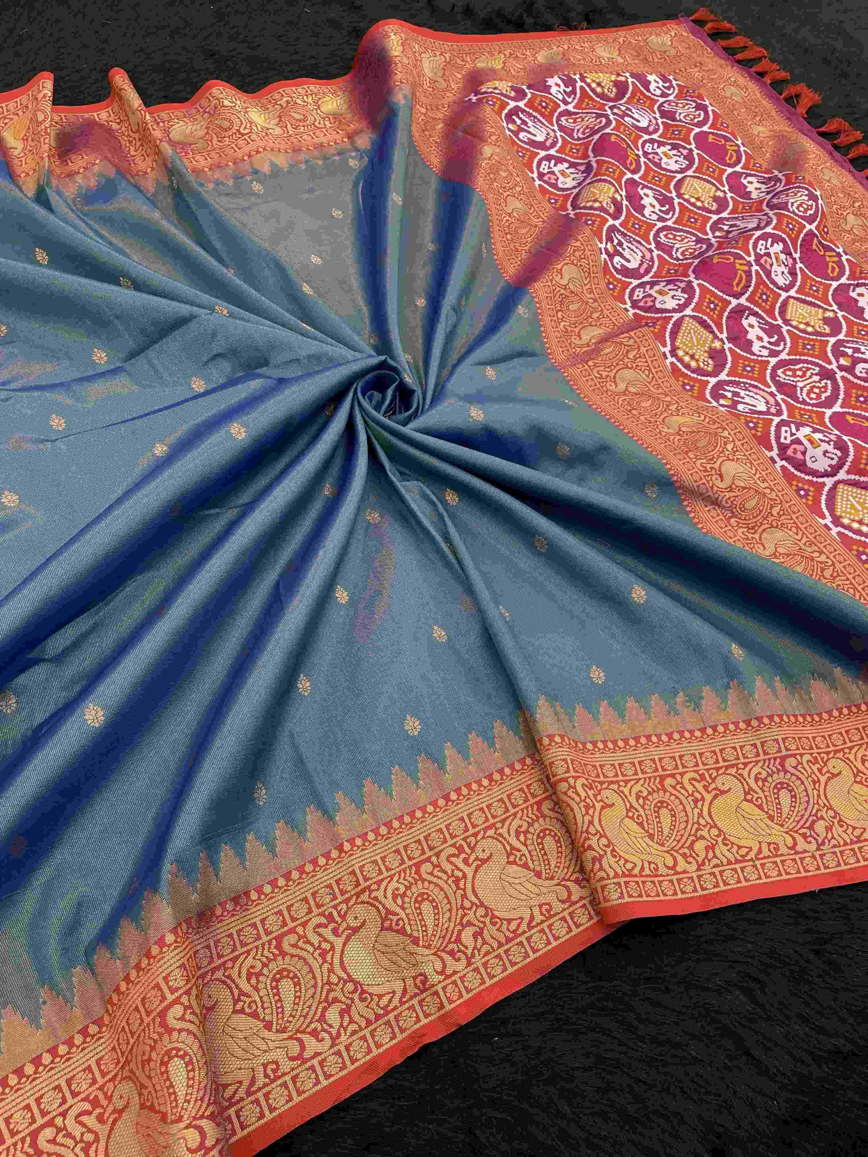 Ynf Tissue RIN116 TISSUE PATOLA Silk Sarees Wholesale Kanjeevaram Sarees Patola Sarees Pure Zari Silk Sarees Fancy Silk Sarees Manufacturer