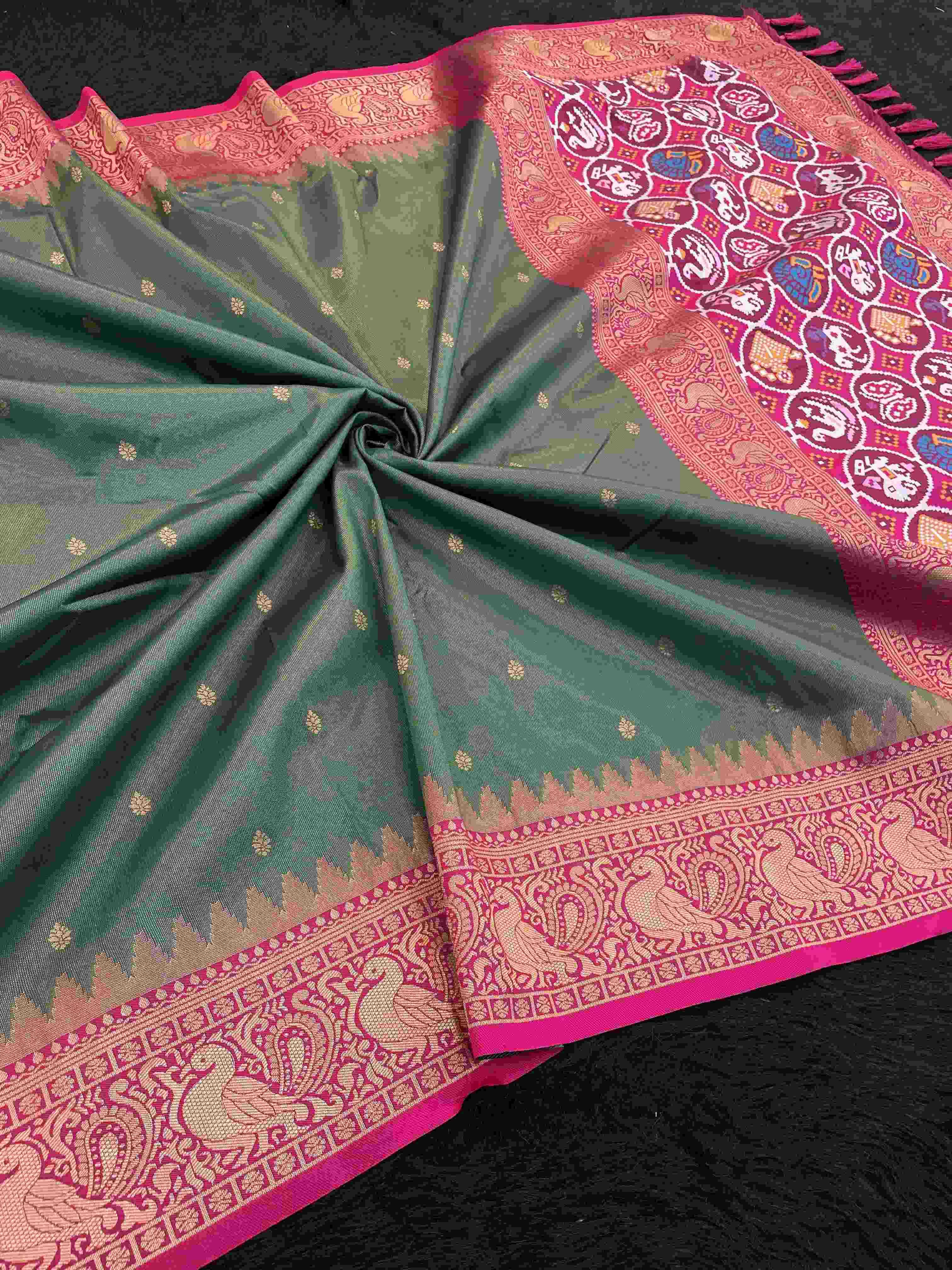 Ynf Tissue RIN116 TISSUE PATOLA Silk Sarees Wholesale Kanjeevaram Sarees Patola Sarees Pure Zari Silk Sarees Fancy Silk Sarees Manufacturer