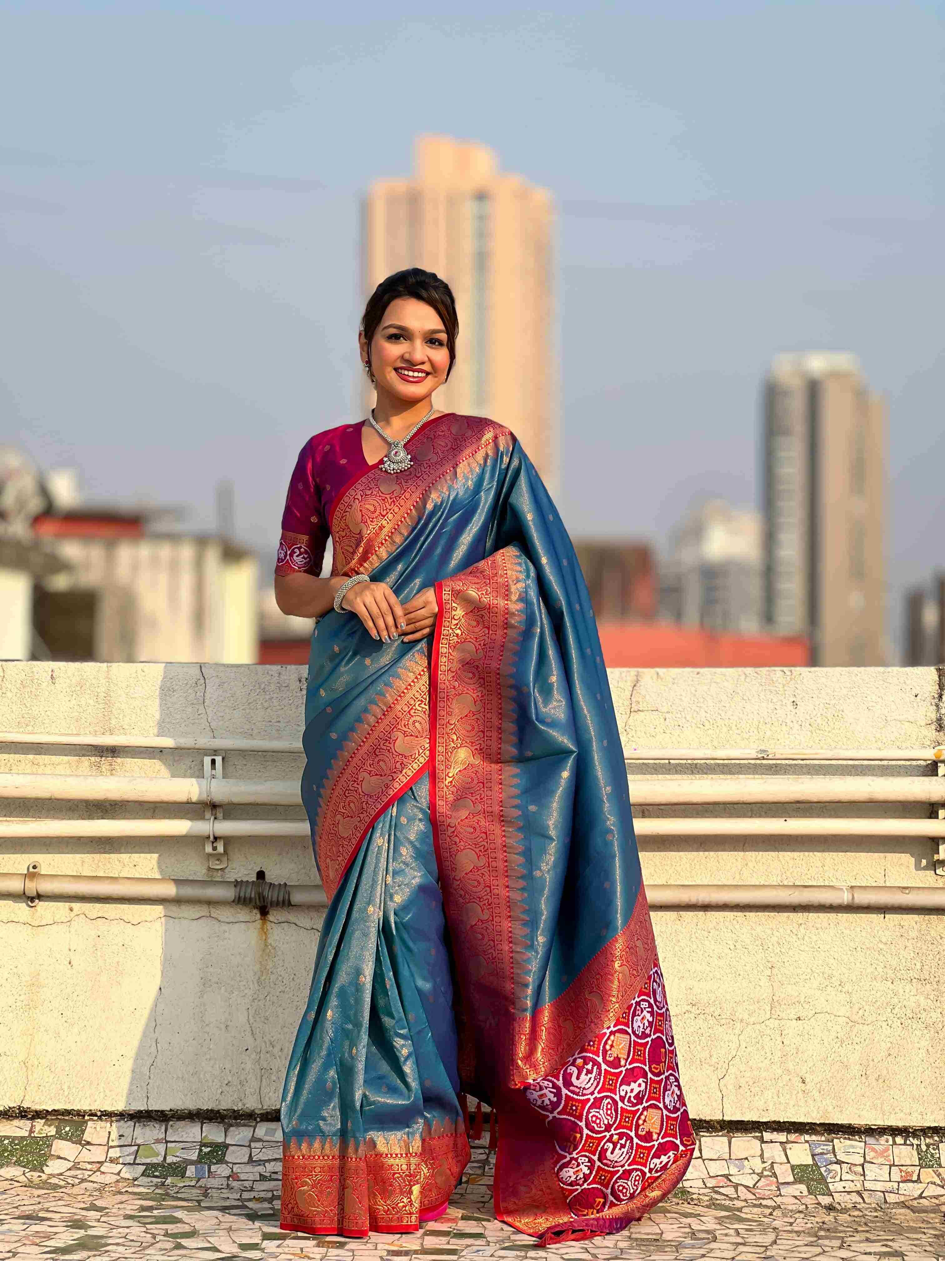 Ynf Tissue RIN116 TISSUE PATOLA Silk Sarees Wholesale Kanjeevaram Sarees Patola Sarees Pure Zari Silk Sarees Fancy Silk Sarees Manufacturer