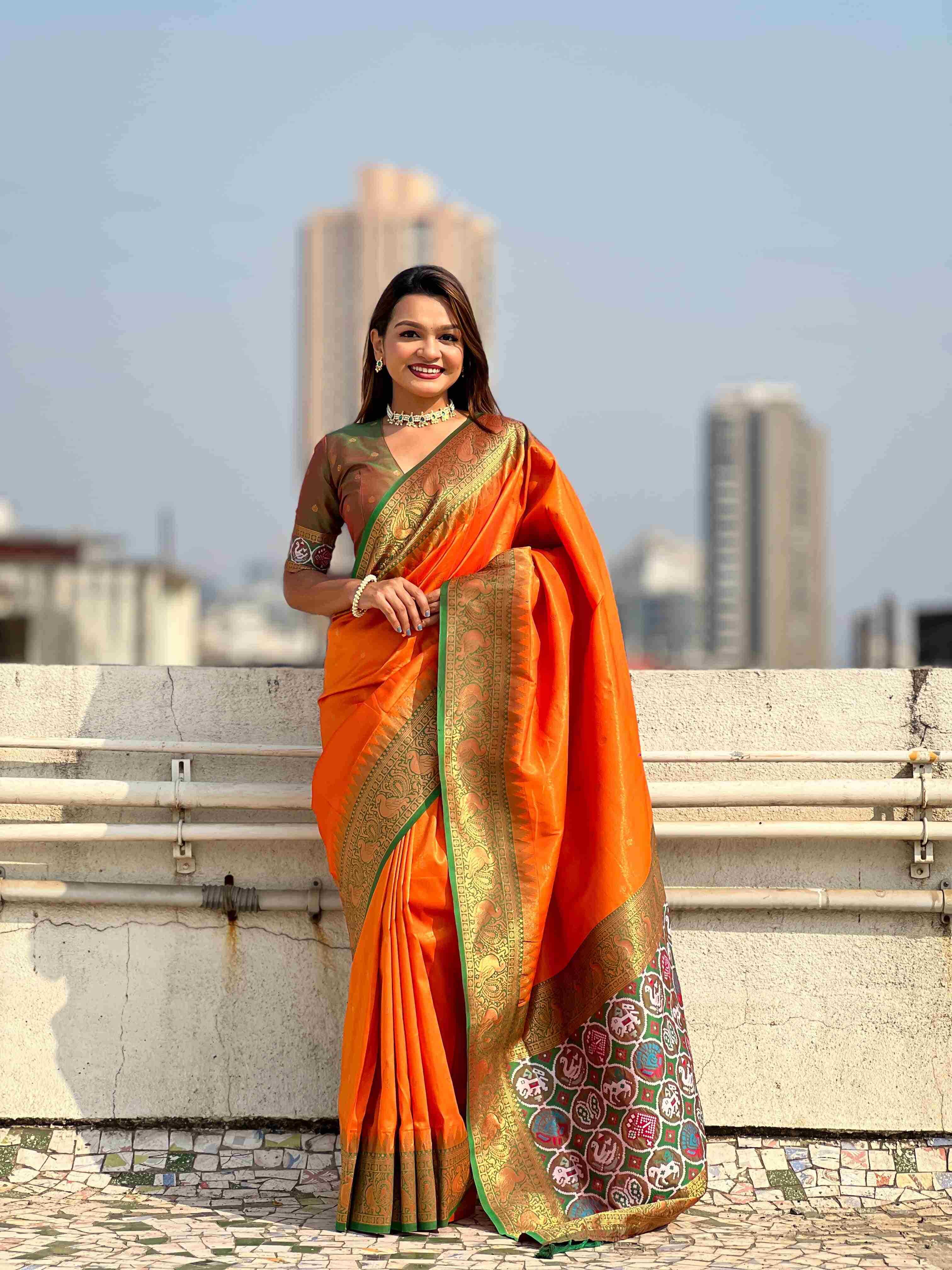 Ynf Tissue RIN116 TISSUE PATOLA Silk Sarees Wholesale Kanjeevaram Sarees Patola Sarees Pure Zari Silk Sarees Fancy Silk Sarees Manufacturer