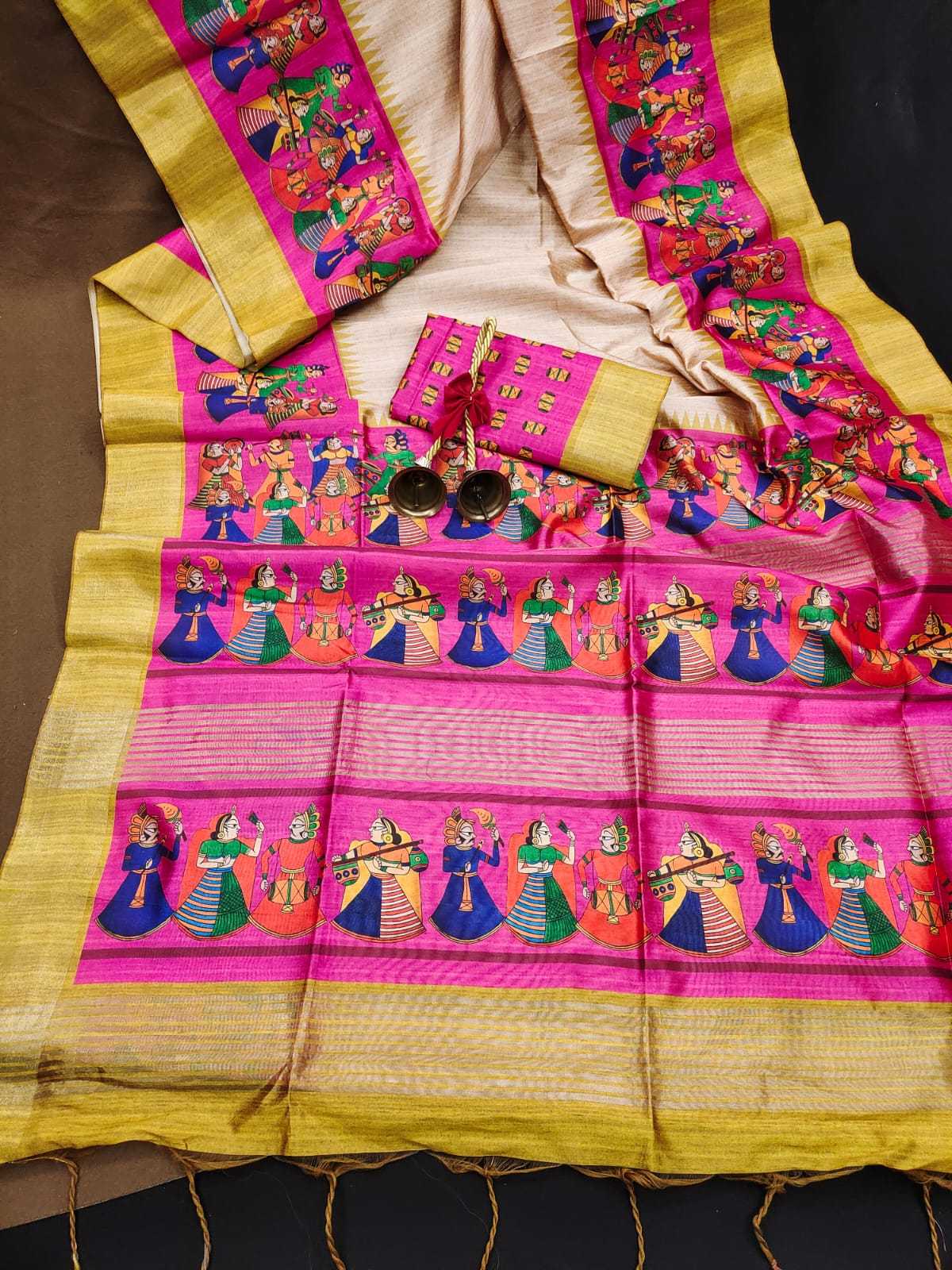 Ynf Tussar Silk KESH166 SAKHI KALAMKARI 2 Silk Sarees Wholesale Soft Silk Sarees Traditional Silk Sarees Fancy Silk Sarees Manufacturer