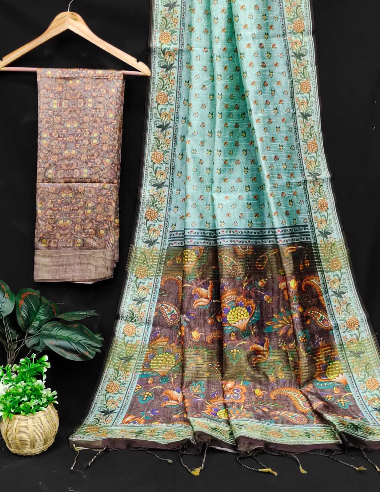 Ynf Tussar Silk KESH166 YASHU BUTTI Silk Sarees Wholesale Soft Silk Sarees Printed Silk Saree Designer Silk Sarees Manufacturer