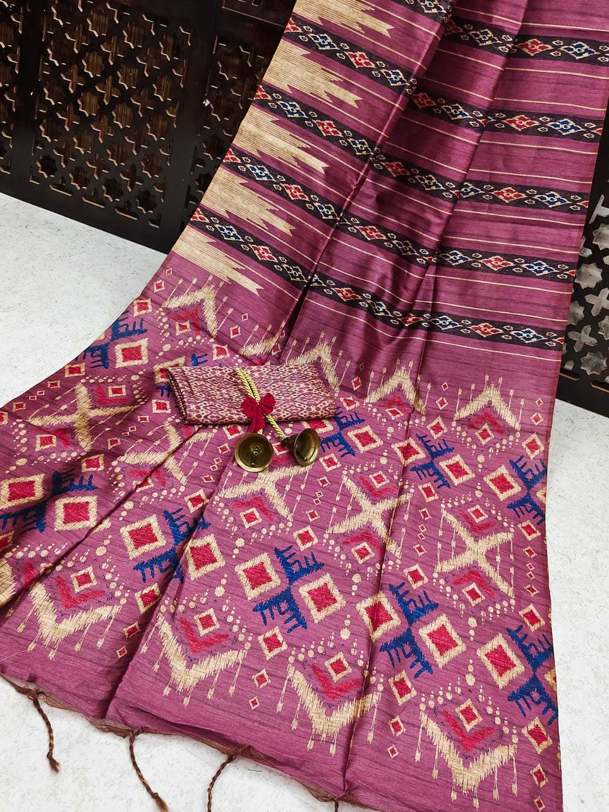 Ynf Tussar Silk KESH166 YOGITA TEMPLE 2 Silk Sarees Wholesale Soft Silk Sarees Traditional Silk Sarees Ikkat Silk Sarees Manufacturer