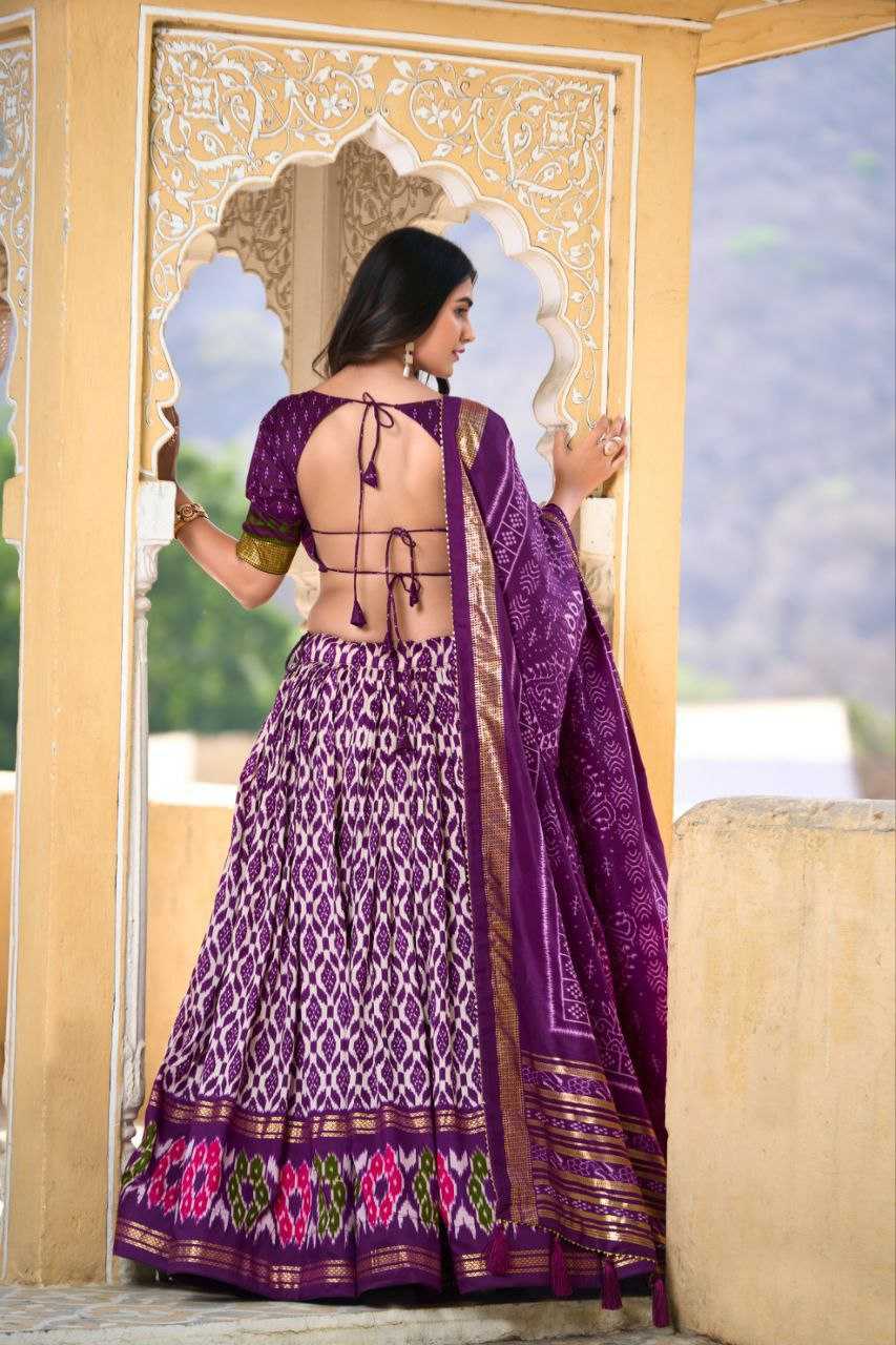 Ynf Tussar Silk RIN131 WHITE PATOLA Lehengas Wholesale Fancy Lehenga Rajwada Lehenga Printed Lehenga Manufacturer