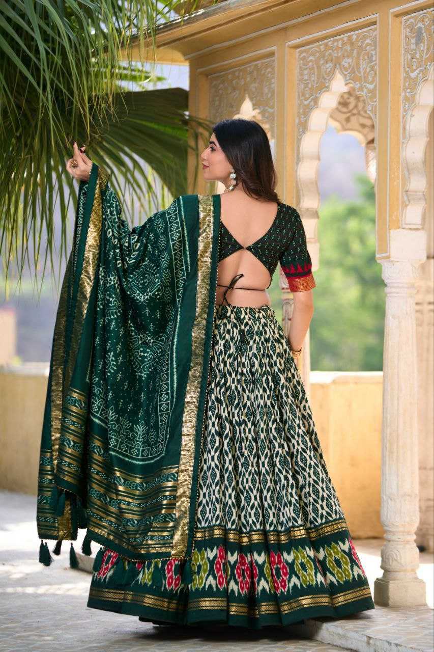 Ynf Tussar Silk RIN131 WHITE PATOLA Lehengas Wholesale Fancy Lehenga Rajwada Lehenga Printed Lehenga Manufacturer