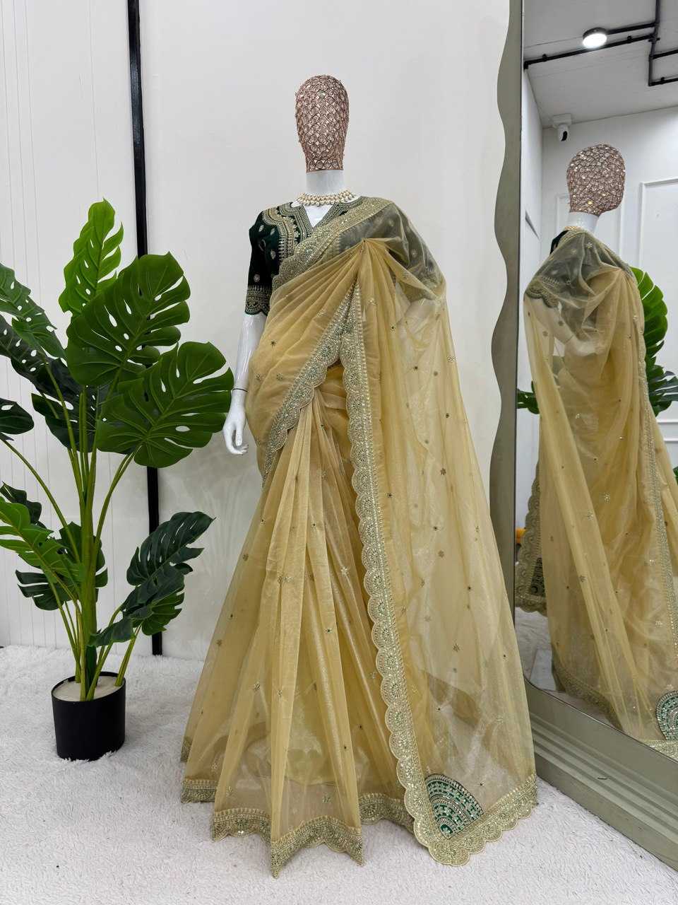 Ynf Twill Net RIN133 550 Sarees Wholesale Designer Sarees Sequence Sarees Sarees With Blouse Manufacturer