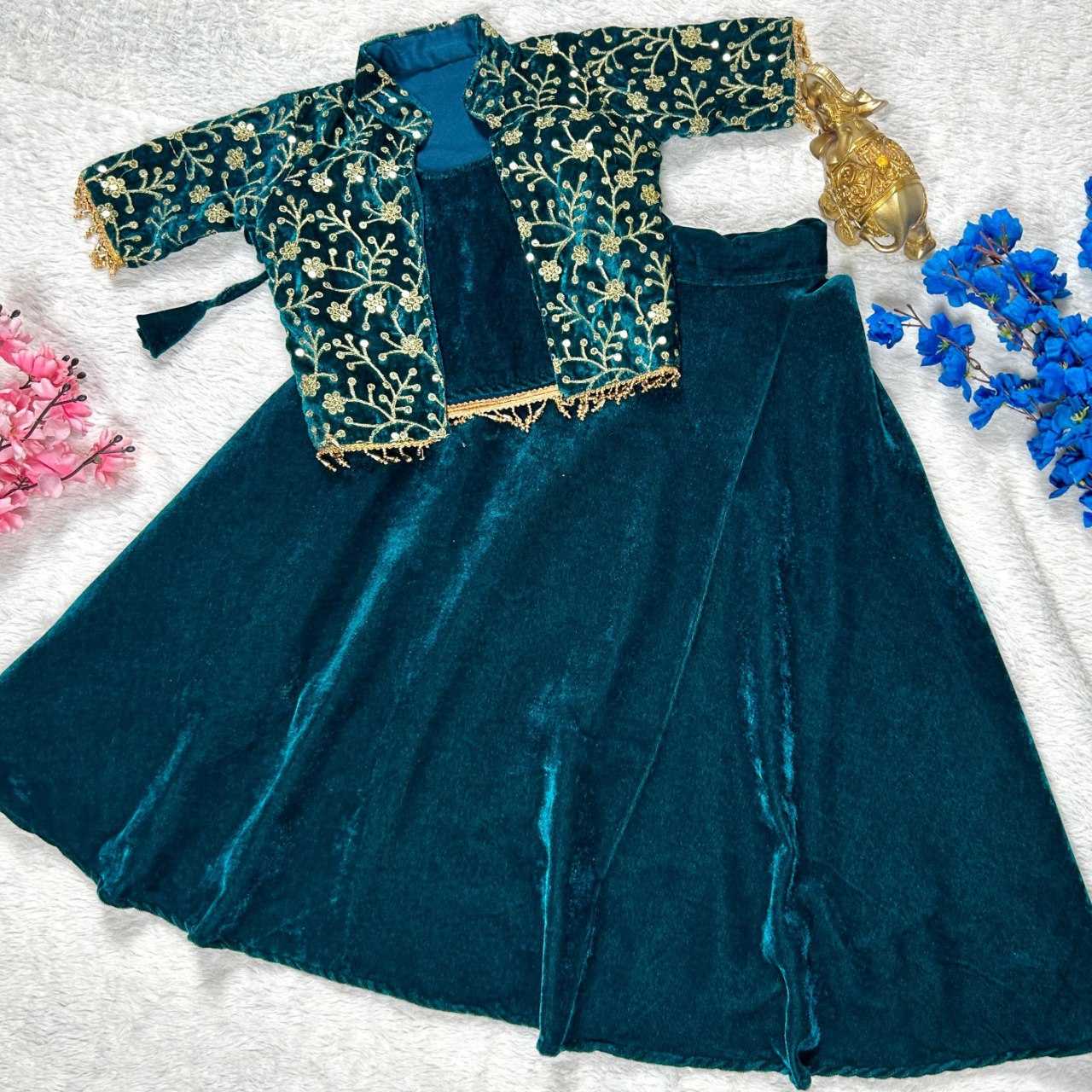 Ynf Velvet KESH109 RRKT96 Kids Wear Wholesale Kids Lehenga Kids Suit Kids Festive Wear Manufacturer