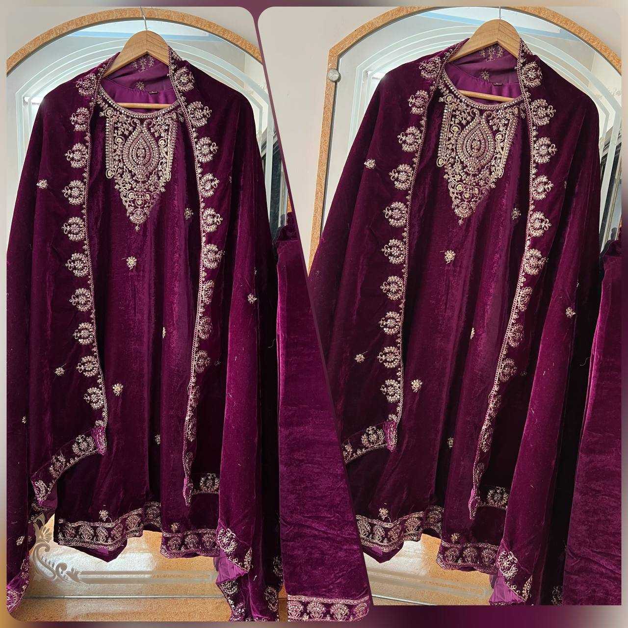 YNF VELVET  KESH399 3135 SUITS & DRESSES WHOLESAL EWEDDING EMBROIDERY  EID SUITS  MANUFACTURER