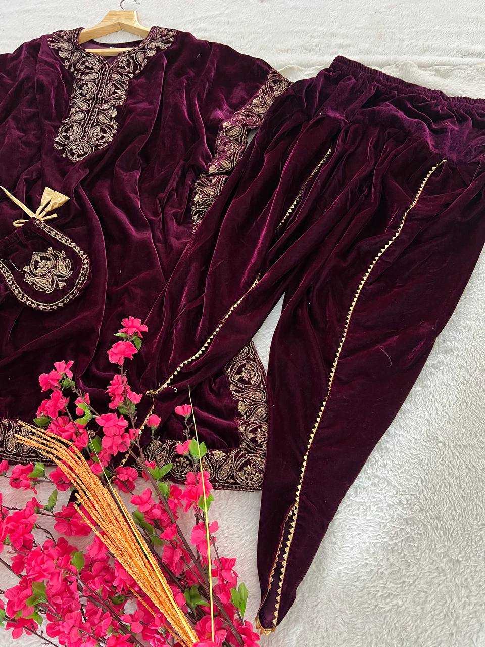 YNF VELVET KESH399 3136 SUITS & DRESSES WHOLESALE KAFTAN  EMBROIDERY PARTY SUITS MANUFACTURER