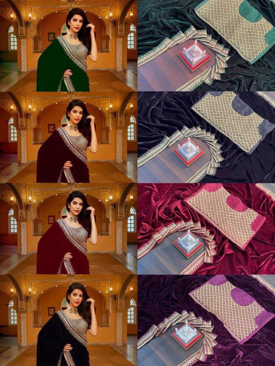 Ynf Velvet KESH413 331 Sarees Wholesale Fancy Sarees Velvet Sarees Embroidered Sarees Manufacturer