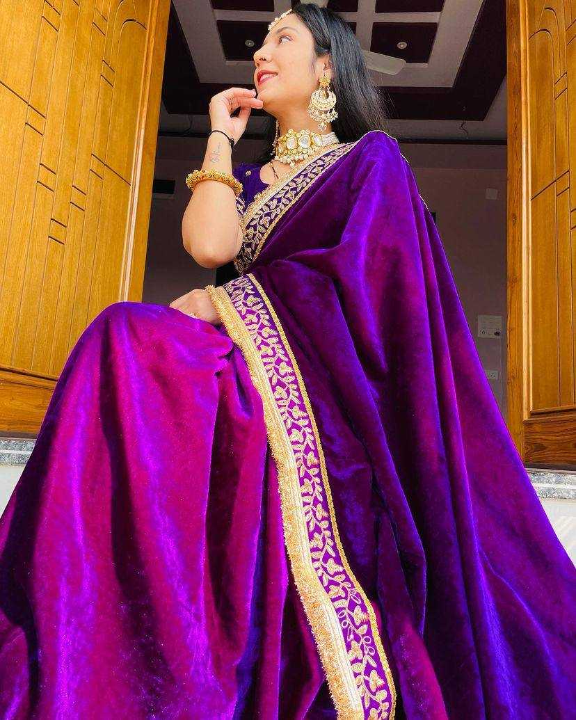 Ynf Velvet KESH413 376 Sarees Wholesale Fancy Sarees Velvet Sarees Embroidered Sarees Manufacturer