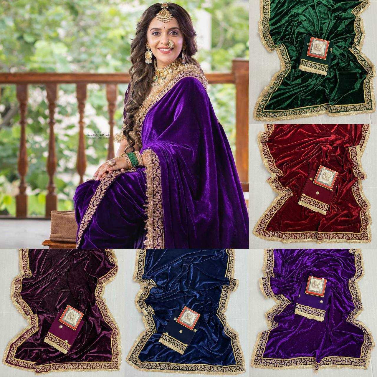 Ynf Velvet KESH413 376 Sarees Wholesale Fancy Sarees Velvet Sarees Embroidered Sarees Manufacturer