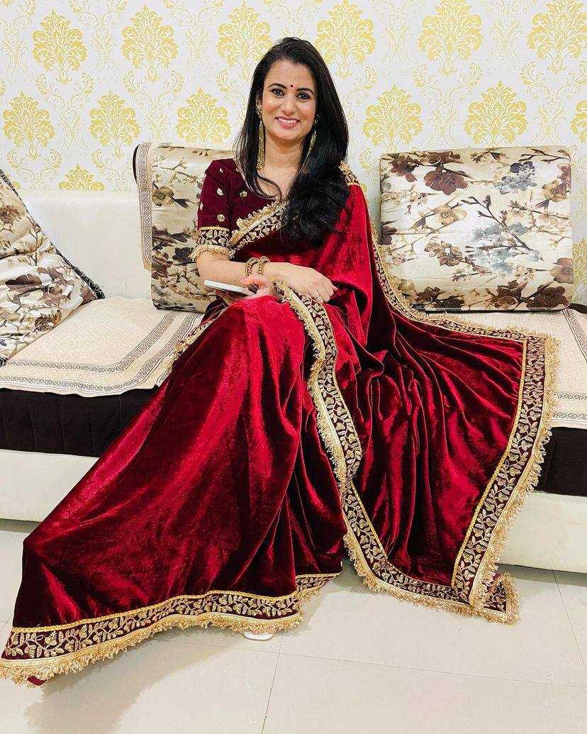 Ynf Velvet KESH413 376 Sarees Wholesale Fancy Sarees Velvet Sarees Embroidered Sarees Manufacturer