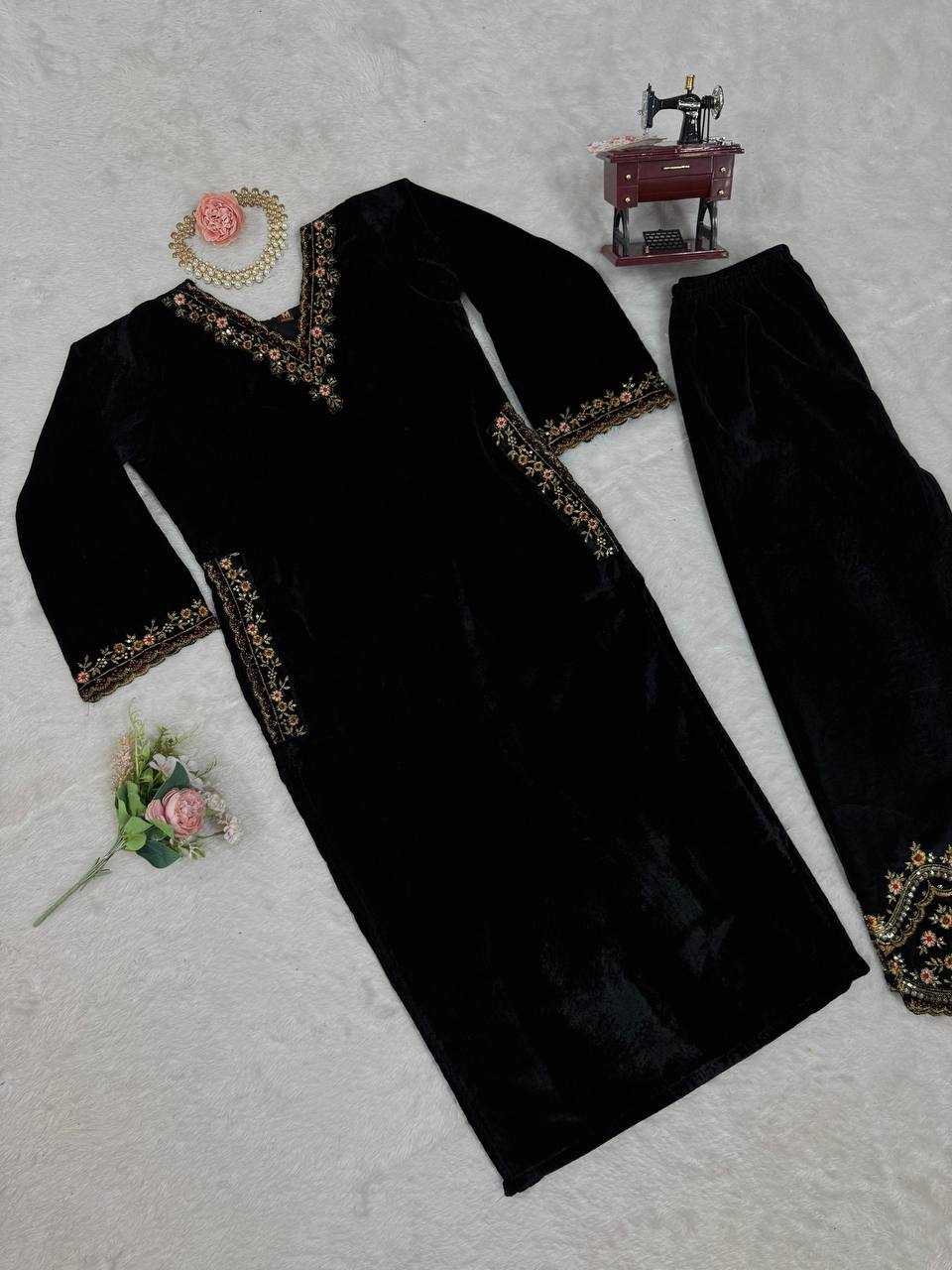 YNF VELVET RIN169 5810 SUITS & DRESSES WHOLESALE LADIES PALAZZO PAERTY SUITS MANUFACTURER