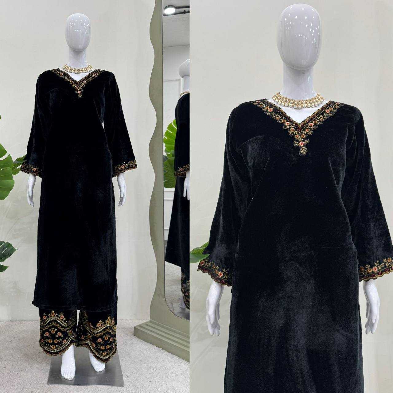 YNF VELVET RIN169 5810 SUITS & DRESSES WHOLESALE LADIES PALAZZO PAERTY SUITS MANUFACTURER