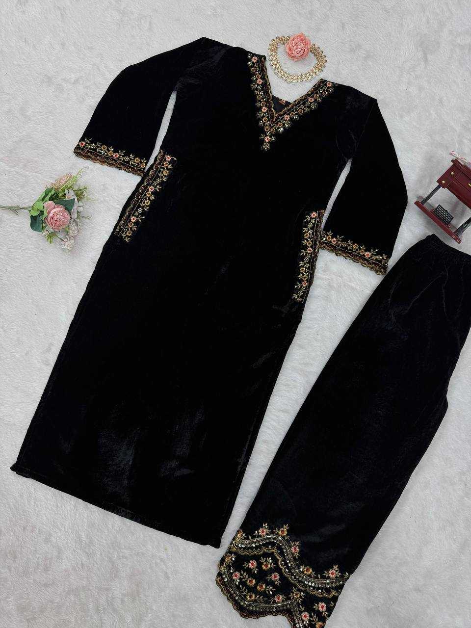 YNF VELVET RIN169 5810 SUITS & DRESSES WHOLESALE LADIES PALAZZO PAERTY SUITS MANUFACTURER