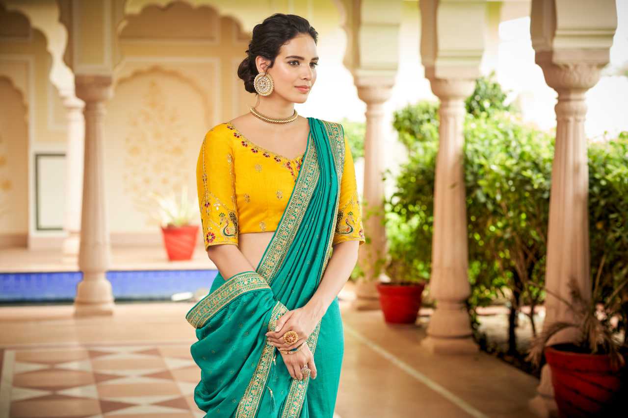 Ynf Vichitra Silk KESH417 5412 Sarees Wholesale Party Wear Sarees Swarovski Sarees Sarees With Blouse Manufacturer