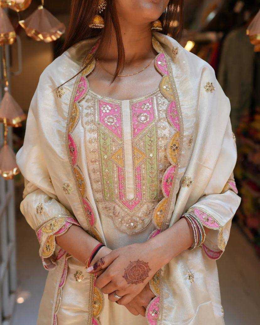 Ynf Viscose Chanderi KESH242 URVASHI Suits & Dresses Wholesale Embroidery Suits Party wear suits Chanderi Suit Manufacturer