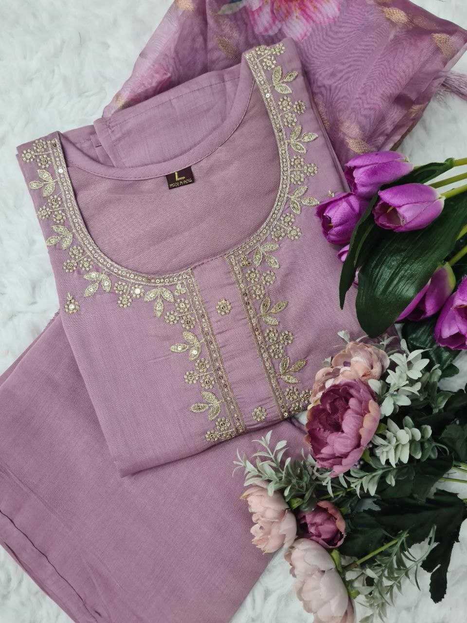 YNF VISCOSE CHANDERI RIN174 102 SUITS & DRESSES WHOLESALE EMBROIDERY CHANDERI WEDDING SUITS MANUFACTURER