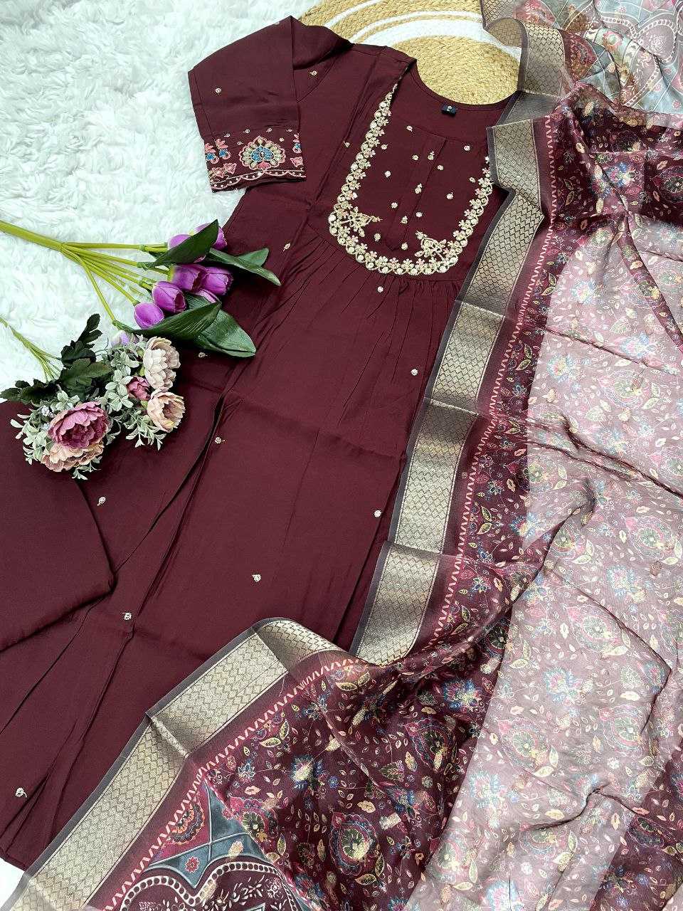 Ynf Viscose Chanderi RIN174 618 Suits & Dresses Wholesale Ladies Suits Embroidery Suits Chanderi Suit Manufacturer