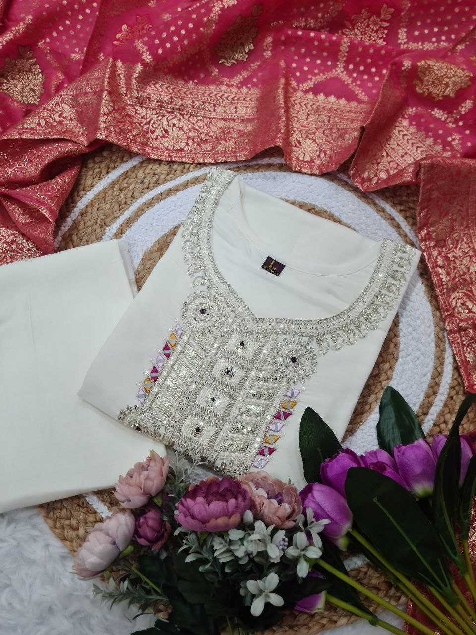 YNF VISCOSE CHANDERI RIN174 MARIA SUITS & DRESSES WHOLESALE EMBROIDERY CHANDERI PARTY WEAR SUITS MANUFACTURER